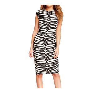 Nadia Tarr XS Sleeveless Animal Print Zebra Dress